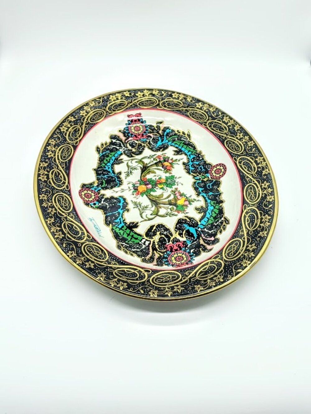 Vintage Daher Made in England By Pritchard Decorated Oval Metal Tray